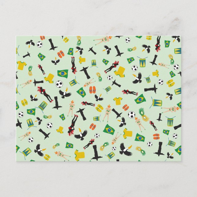 Invitation Carte Postale Brésil - Parti samba à Rio de Janeiro (Devant)