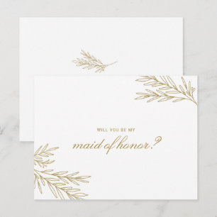 Invitation Carte Postale Brigitte Simple Minimal Serez-vous ma demoiselle d