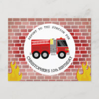 Briques pompier Camion Flames Anniversaire