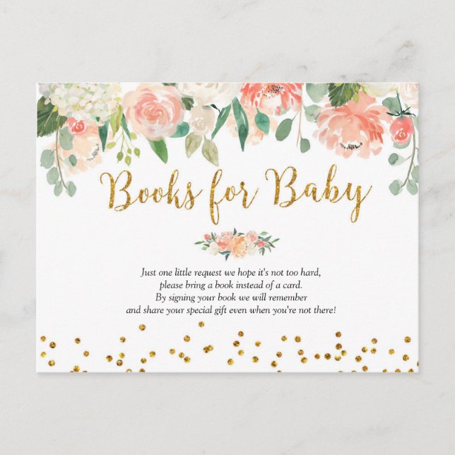 Invitation Carte Postale Brochure de Baby showers floraux pour bébé (Devant)