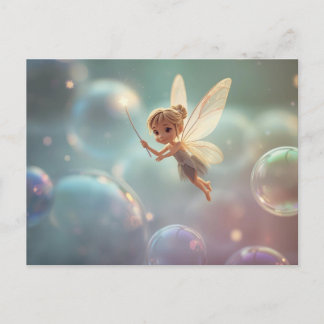Invitation Carte Postale Buble Fairy