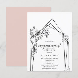 Invitation Carte Postale Budget Boho Flowers Groupe d'engagement géométriqu
