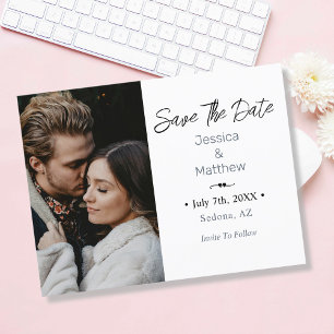 Invitation Carte Postale Budget Enregistrez la Date, Votre Photo & Infos