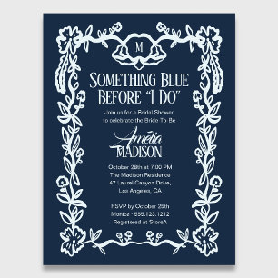 Invitation Carte Postale Budget Quelque Chose De Bleu Vintage Floral Fête D
