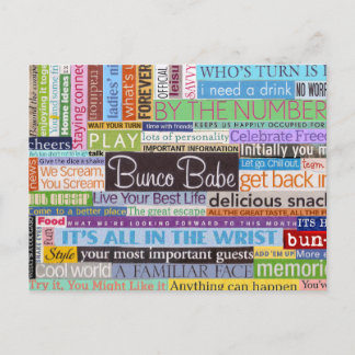 Invitation Carte Postale Bunco Babe