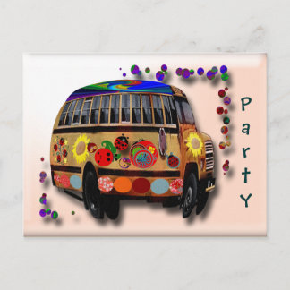 Invitation Carte Postale Bus Ladybug