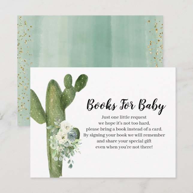 Invitation Carte Postale Cactus Taco à propos d'amour Fleurs blanches Livre (Devant / Derrière)