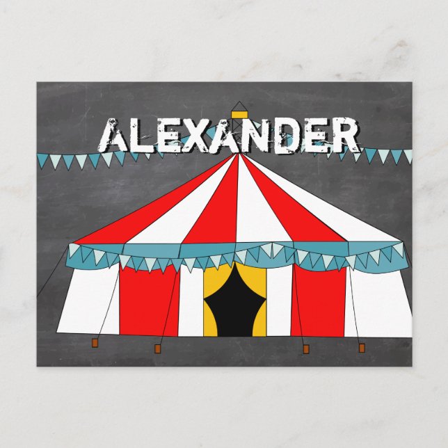 Invitation Carte Postale Cadeaux de cirque (Devant)