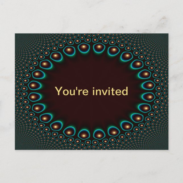 Invitation Carte Postale Cadre circulaire en 24 points (Devant)
