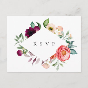 Invitation Carte Postale Cadre de RSVP de mariage avec demande de chanson B