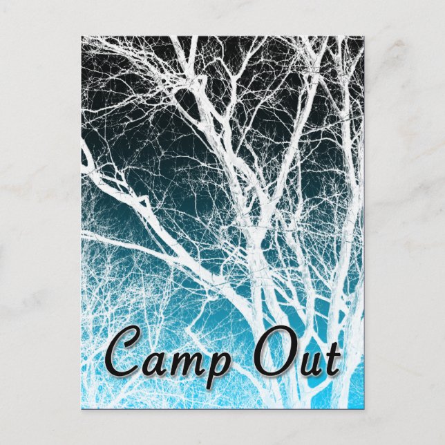 Invitation Carte Postale camp hors de la fête : arbre fantôme (Devant)