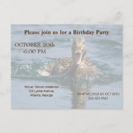 Invitation Carte Postale Canard avec bec ouvert