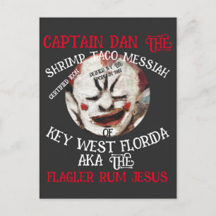 INVITATION CARTE POSTALE CAPITAINE DAN SHRIMP TACO MESSIE KEY WEST FL 2051