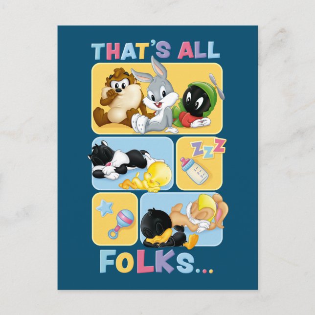 Invitation Carte Postale Caractères Bébé LOONEY TUNES™ | C'est tous les gen (Devant)