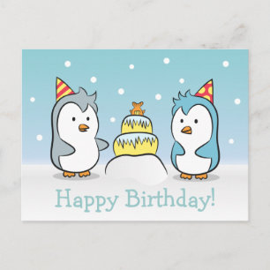 Invitation Carte Postale Caricature mignonne - Célébration d'anniversaire d
