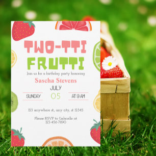 Invitation Carte Postale Carton d'invitation d'anniversaire Two-t ti Frutti