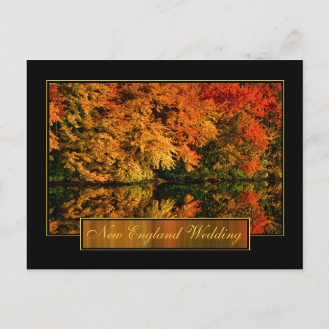 Invitation Carte Postale Carton d'invitation de mariage d'automne de Nouvel (Devant)