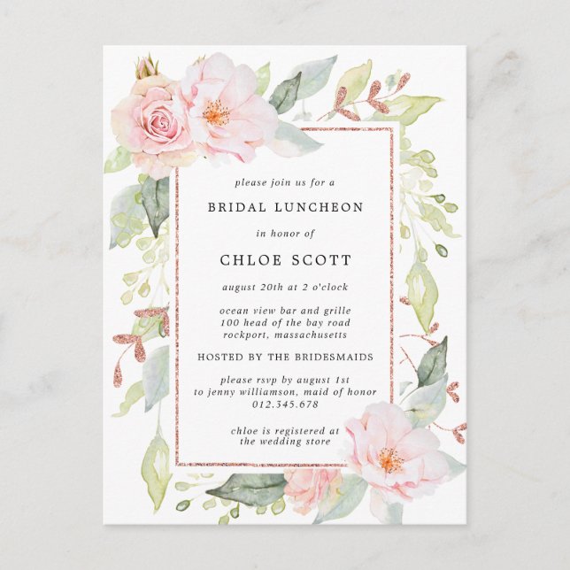 Invitation Carte Postale Carton d'invitation pour un déjeuner de mariage à  (Devant)
