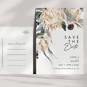 Invitation Carte Postale Carton d'invitation préliminaire à motif floral bl