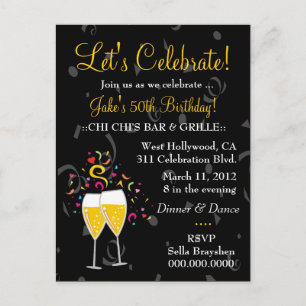 INVITATION CARTE POSTALE CÉLÉBRATION 311-CHAMPAGNE