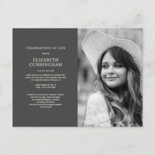 Invitation Carte Postale Célébration de la vie Moderne Chic Elégant Photo