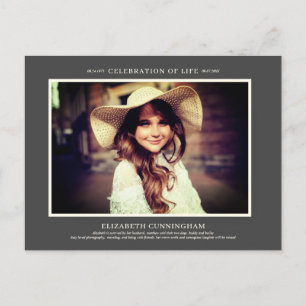 Invitation Carte Postale Célébration de la vie Simple Chic Elégant Photo