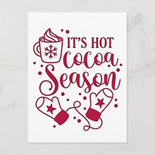 Invitation Carte Postale C'est la saison du chocolat chaud Cacoa Noël