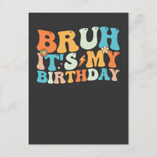Invitation Carte Postale C'est mon anniversaire groovy Rétro