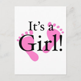 Invitation Carte Postale C'est une fille - bébé, nouveau-né, Baby shower