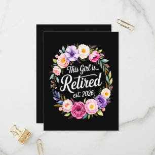 Invitation Carte Postale Cette fille est retraitée 2026 Floral Retiret