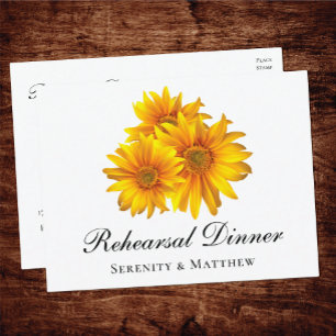 Invitation Carte Postale Champ de tournesols Réception de mariage floral po