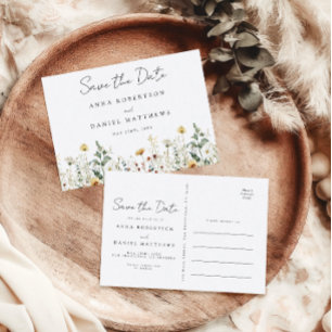 Invitation Carte Postale Champ Fleur sauvage d'été Enregistrer la date Cart