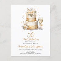 Champagne rose Gold Cake 50e anniversaire
