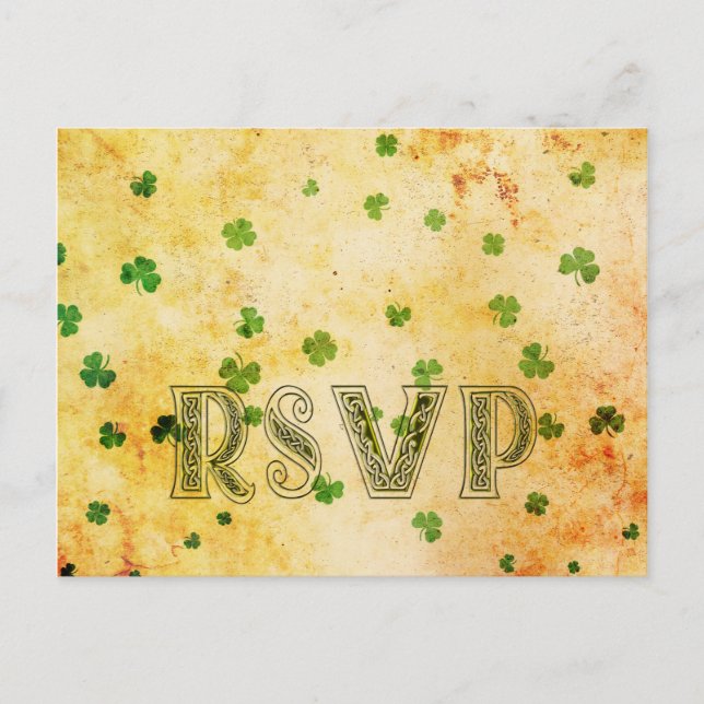 Invitation Carte Postale Charming vintage IRISH rsvp (Devant)