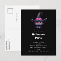 Chat noir mignon dans une fête d'Halloween Casquet