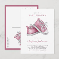 Chaussures de bébé rose à l'aquarelle pour Baby Sh