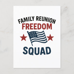 Invitation Carte Postale Chemise de réunion de famille Freedom Squad - USA