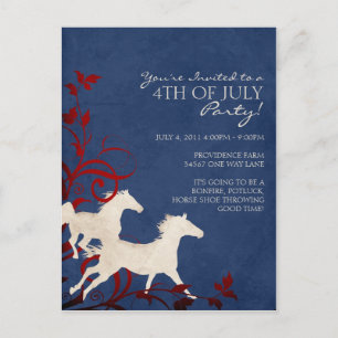 Invitation Carte Postale Chevaux sauvages
