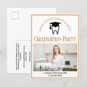 Invitation Carte Postale Chic Dental School Photo Custom Graduation Party
