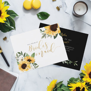 Invitation Carte Postale Chic Floral Tournesol Serez-Vous Ma Femme D'Accuei