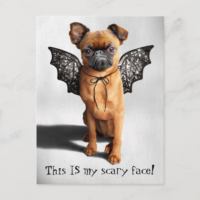Invitation Carte Postale Chien avec ailes de chauve-souris (Devant)