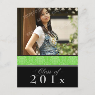 Invitation Carte Postale Choisissez votre couleur Damask Graduation Faire-p