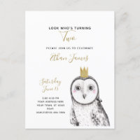 Chouette noire et blanche Baby 2e fête d'anniversa