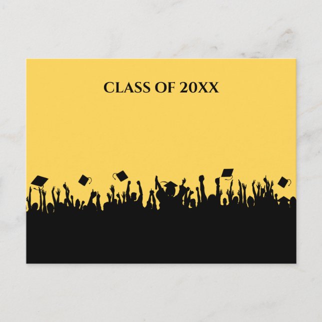 Invitation Carte Postale Classe de graduation couleur personnalisée de l'él (Devant)
