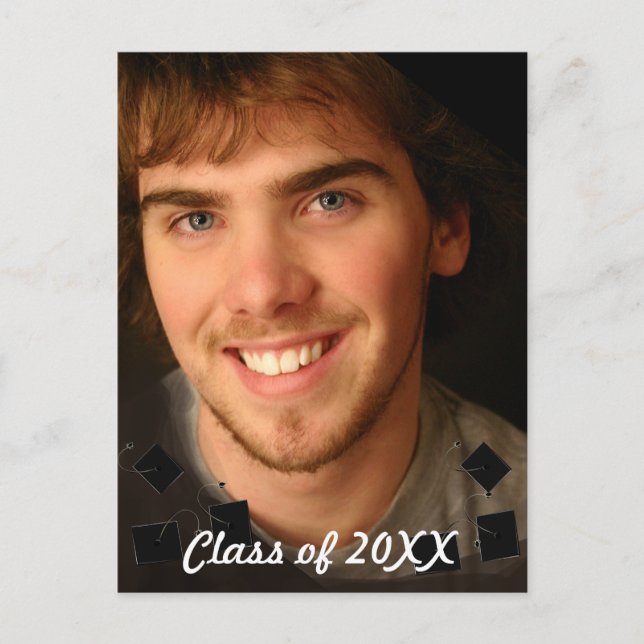 Invitation Carte Postale Classe de la graduation photo Changement à l'année (Devant)