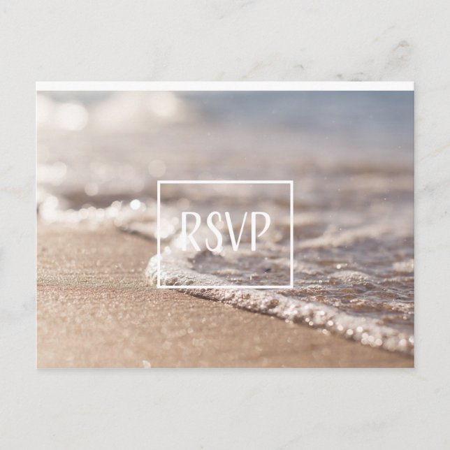Invitation Carte Postale Classic Beach RSVP Mariage (Devant)