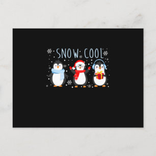 Invitation Carte Postale Cool de neige mignonne Penguin Noël d'hiver