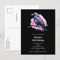Corbeau noir sur une branche Illustration Annivers