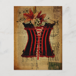 Invitation Carte Postale Corset vintage Paris Bachelorette