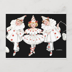 Invitation Carte Postale Costume de fête pour enfants Clown Pierrot Garçon 